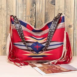 image-Retro Tassel Cotton And Linen Women's Bag Portable
