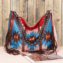 image-Retro Tassel Cotton And Linen Women's Bag Portable