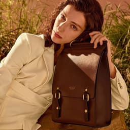 image-Women's Genuine Leather British College Style Computer Bag