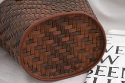 image-Vintage Hand-woven Acrylic Handle Women's Woven Tote