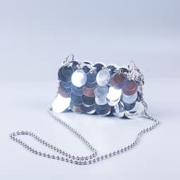 image-Handmade Women's Woven Bag Chain Sequined Shoulder Messenger Bag