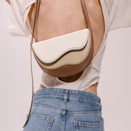 image-Stitching Unique Curve Multicolor Saddle Bag