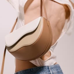 image-Stitching Unique Curve Multicolor Saddle Bag