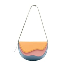 image-Stitching Unique Curve Multicolor Saddle Bag