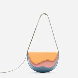 image-Stitching Unique Curve Multicolor Saddle Bag