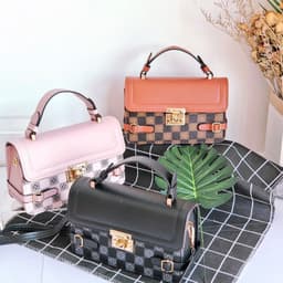 image-Comfortable Retro Small Square Pattern Ethnic Crossbody Bag