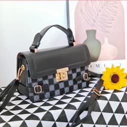 image-Comfortable Retro Small Square Pattern Ethnic Crossbody Bag