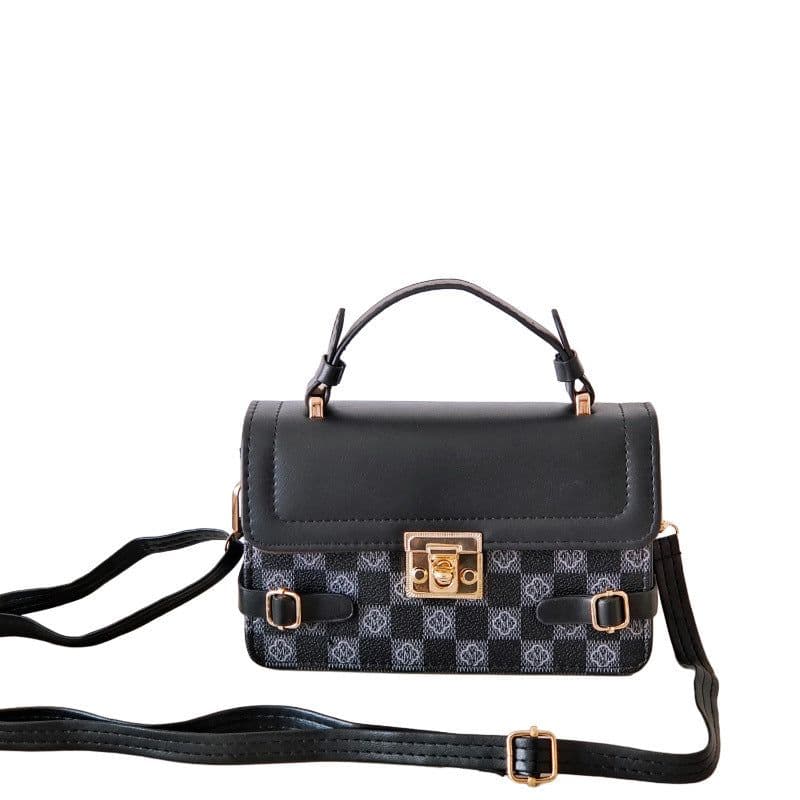 image-Comfortable Retro Small Square Pattern Ethnic Crossbody Bag