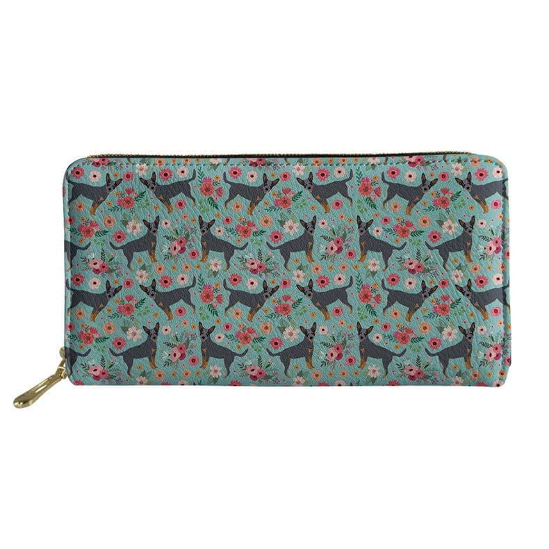 image-Women's Long Floral Dog Printed Pu Wallet