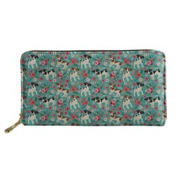 image-Women's Long Floral Dog Printed Pu Wallet