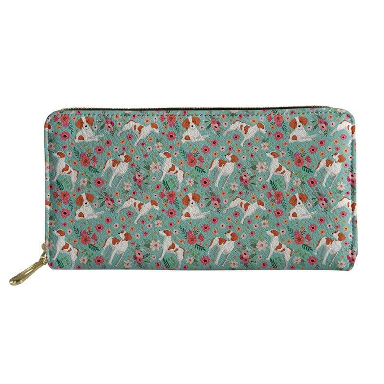 image-Women's Long Floral Dog Printed Pu Wallet