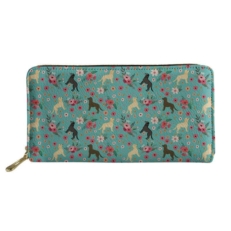 image-Women's Long Floral Dog Printed Pu Wallet