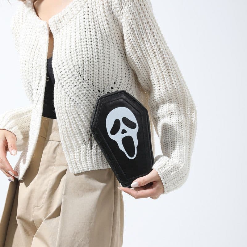 image-Halloween Cross Coffin Bag Fashion Retro Coin Purse