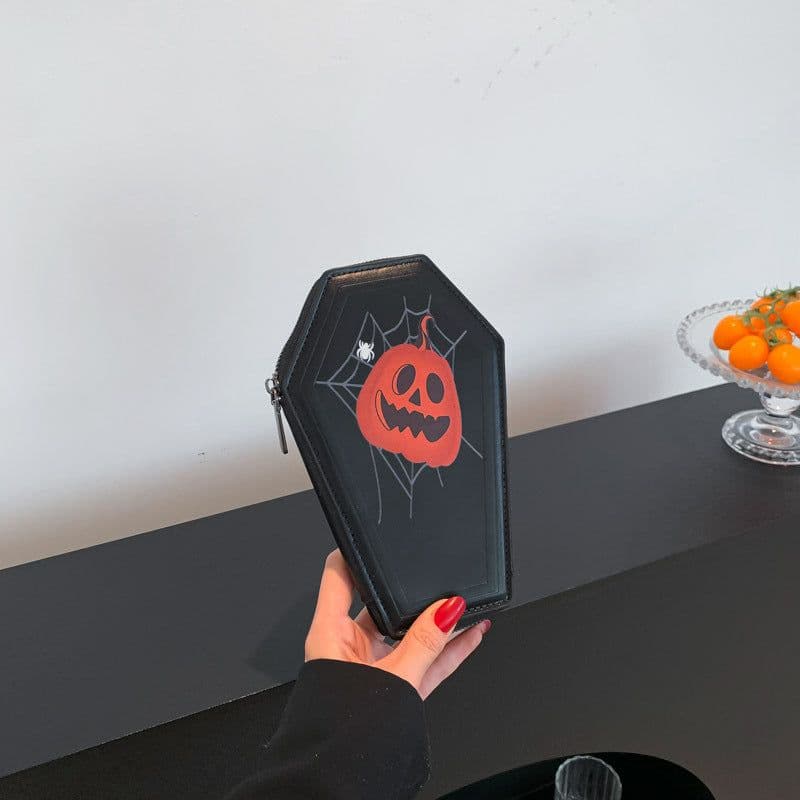 image-Halloween Cross Coffin Bag Fashion Retro Coin Purse