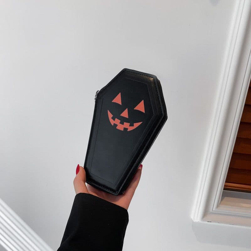 image-Halloween Cross Coffin Bag Fashion Retro Coin Purse