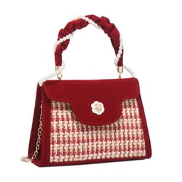 image-Women's Wedding Bag Bridal Bag High-grade Women's Elegant Red Niche Red Small Bag Portable 2024 New