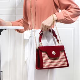 image-Women's Wedding Bag Bridal Bag High-grade Women's Elegant Red Niche Red Small Bag Portable 2024 New