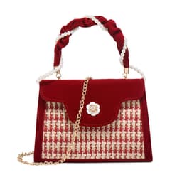 image-Women's Wedding Bag Bridal Bag High-grade Women's Elegant Red Niche Red Small Bag Portable 2024 New