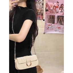 image-Chain Small Square Bag Shoulder Crossbody Underarm Bag