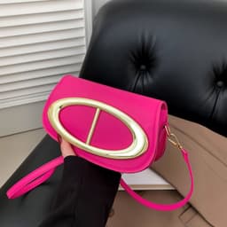 image-Stylish Good Texture Western Style Lock Single Shoulder Messenger Bag