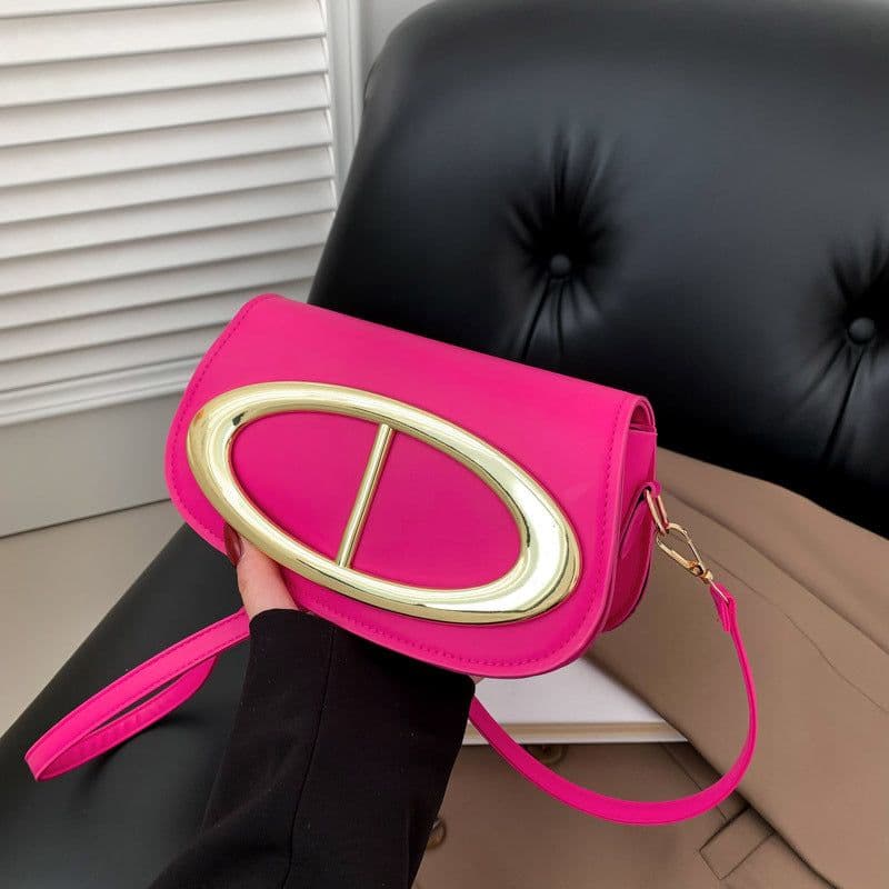 image-Stylish Good Texture Western Style Lock Single Shoulder Messenger Bag
