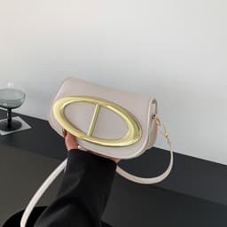 image-Stylish Good Texture Western Style Lock Single Shoulder Messenger Bag