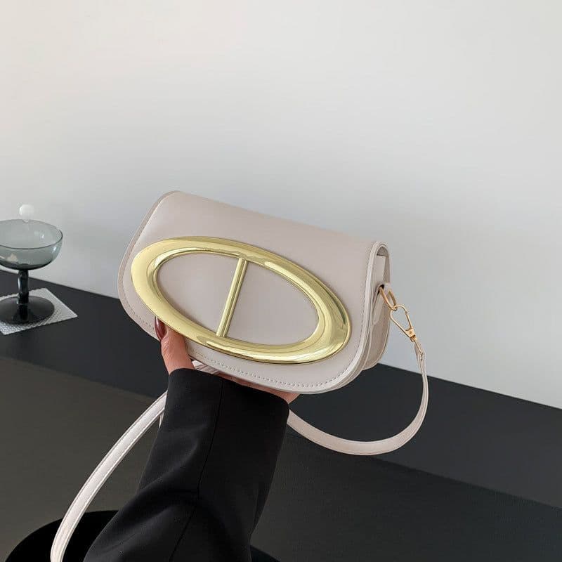 image-Stylish Good Texture Western Style Lock Single Shoulder Messenger Bag