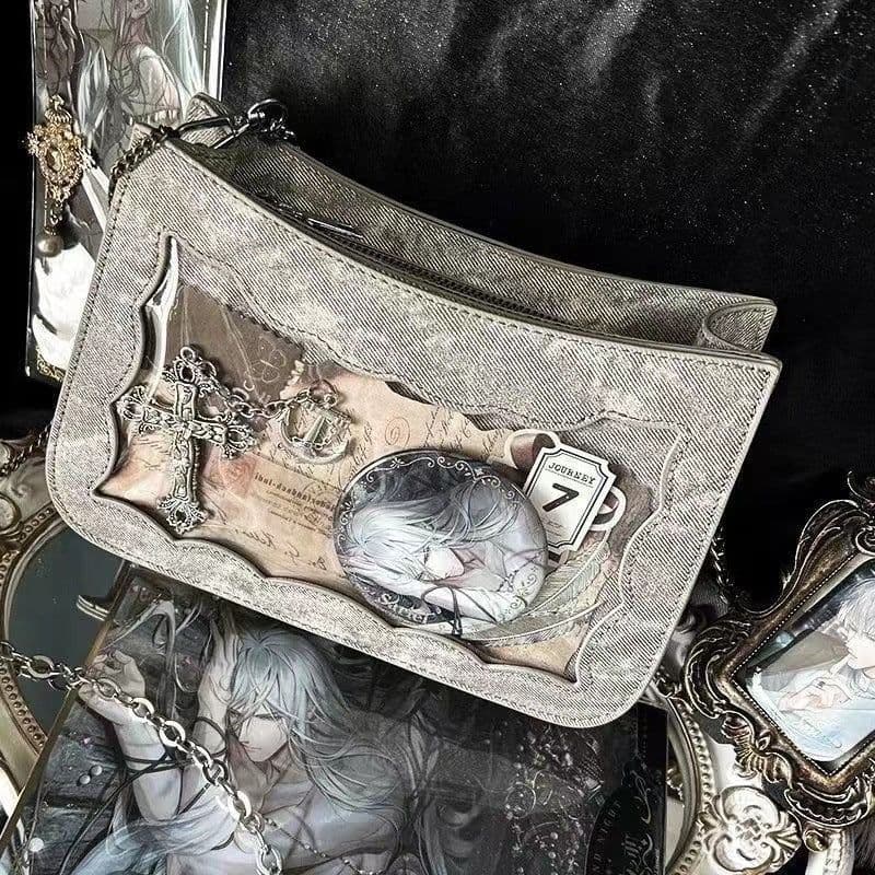 image-All-matching Transparent Shoulder Crossbody Denim Daily Bag