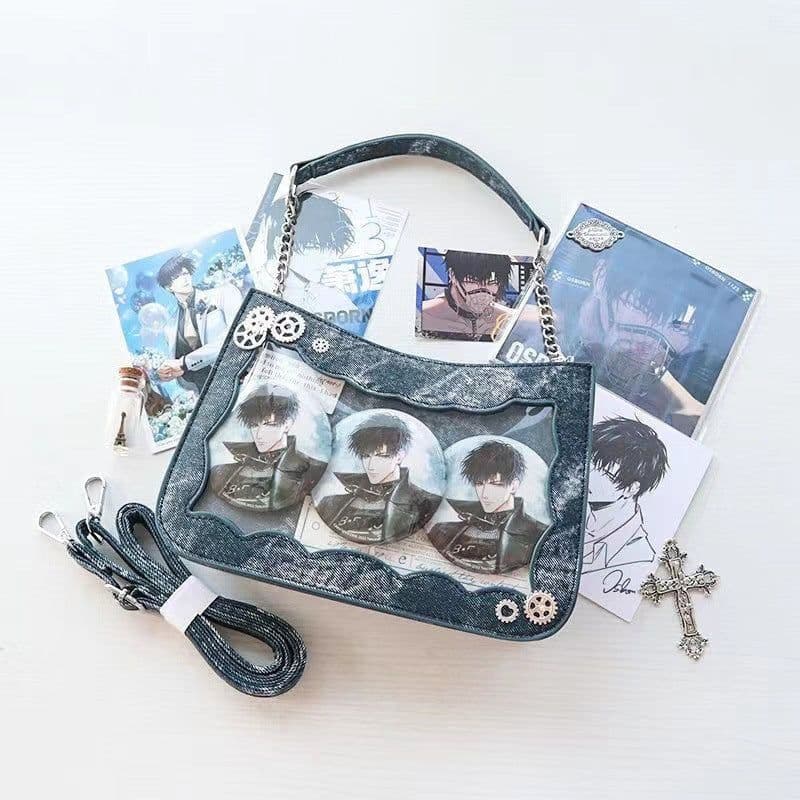 image-All-matching Transparent Shoulder Crossbody Denim Daily Bag