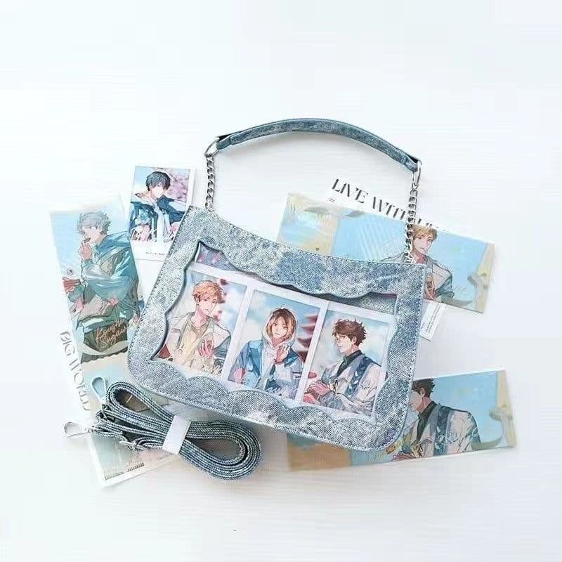 image-All-matching Transparent Shoulder Crossbody Denim Daily Bag