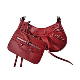 image-Women's Fashion Vintage Crumpled Crescent Moon Son Mother Shoulder Bag