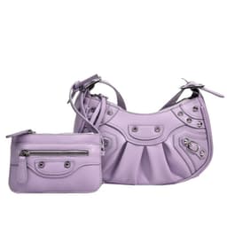 image-Women's Fashion Vintage Crumpled Crescent Moon Son Mother Shoulder Bag