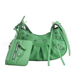 image-Women's Fashion Vintage Crumpled Crescent Moon Son Mother Shoulder Bag