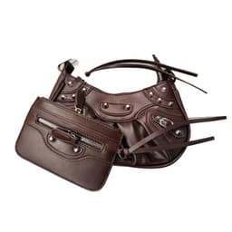 image-Women's Fashion Vintage Crumpled Crescent Moon Son Mother Shoulder Bag