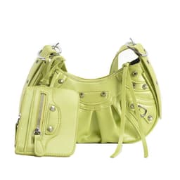 image-Women's Fashion Vintage Crumpled Crescent Moon Son Mother Shoulder Bag