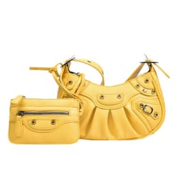 image-Women's Fashion Vintage Crumpled Crescent Moon Son Mother Shoulder Bag