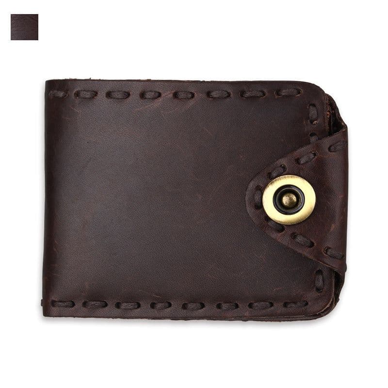 image-Vintage Men's Long Oily Leather First Layer Cowhide Wallet