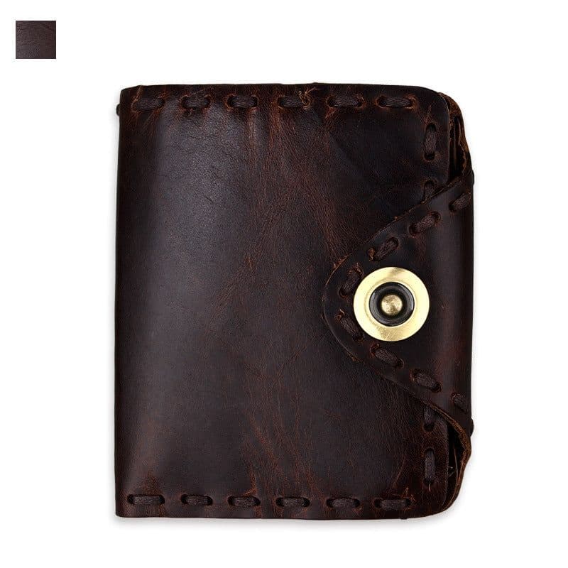 image-Vintage Men's Long Oily Leather First Layer Cowhide Wallet