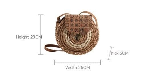 image-Seaside Holiday Small Crossbody Round Bag Round Cake Straw Bag