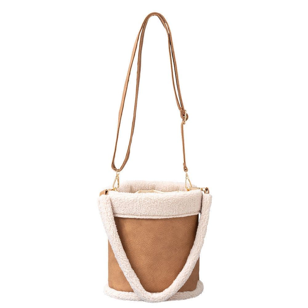 image-Women's Autumn And Winter Plush PU Leather Bucket Bag