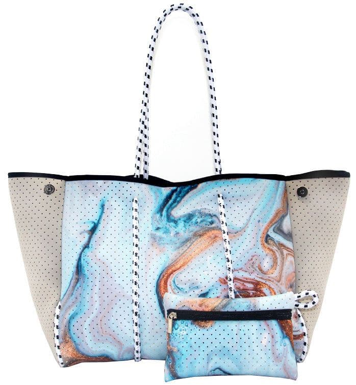 image-Leopard Print Printed Black Portable Beach Bag Leisure Travel