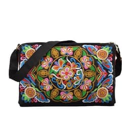 image-Double Sided Embroidery Crossbody Women's Canvas Shoulder Bag