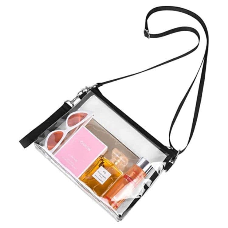 image-Transparent Crossbody Bag Wallet Travel Handbag