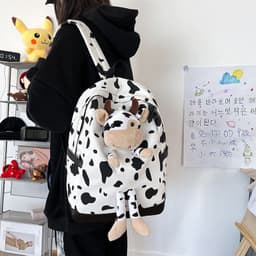 image-Cartoon Cow Doll Girl's Schoolbag Personalized Backpack