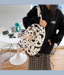 image-Cartoon Cow Doll Girl's Schoolbag Personalized Backpack