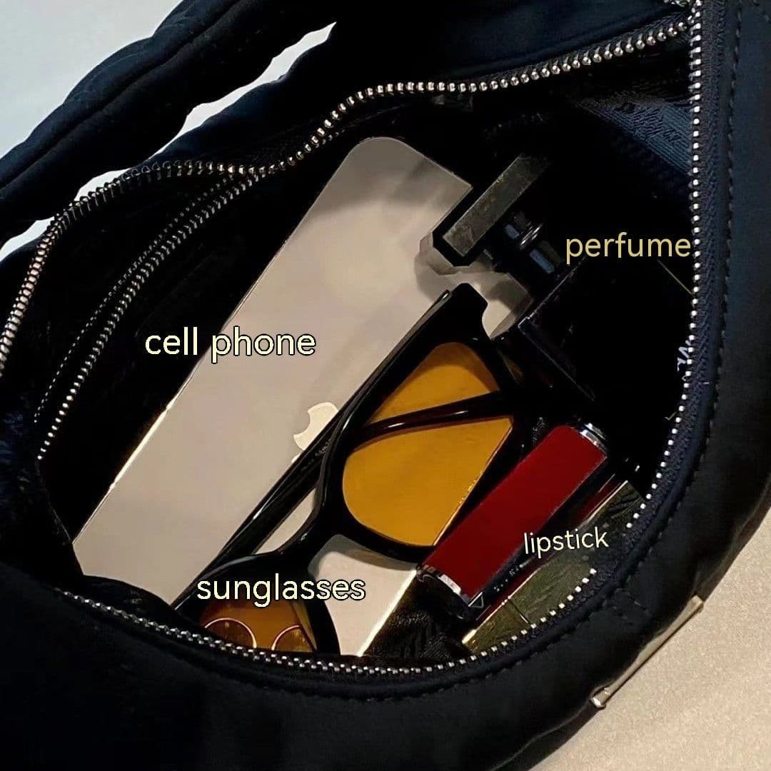 image-Winter Velvet Black Retro Sunny Dark Clouds Special-interest Design Casual Fashion Underarm Baguette Bag