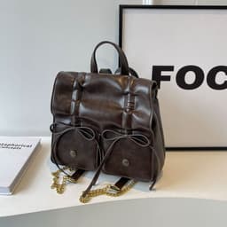 image-Spring Popular Fashion Bowknot Soft Leather Cute Large Capacity Versatile Commuter Hand-carrying Bag
