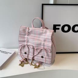 image-Spring Popular Fashion Bowknot Soft Leather Cute Large Capacity Versatile Commuter Hand-carrying Bag