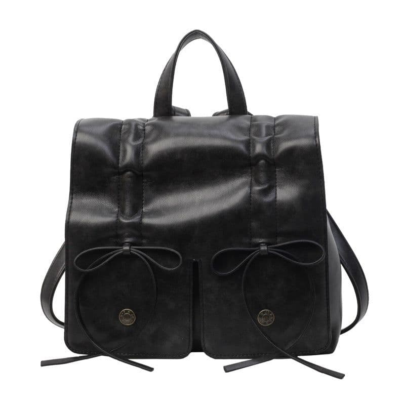 image-Spring Popular Fashion Bowknot Soft Leather Cute Large Capacity Versatile Commuter Hand-carrying Bag