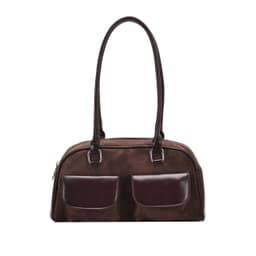 image-College Style Velvet Frosted Leather Bow Ribbon Commuter Bag Advanced Simple